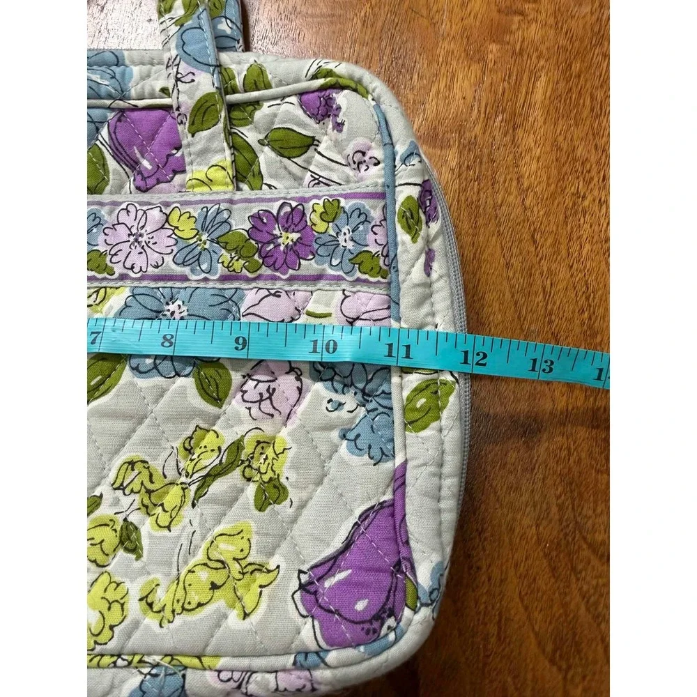 Vera Bradley Floral Quilted Tablet Case Document Bag Purple Blue Grey Floral
